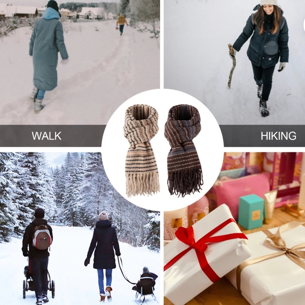 Striped Brown and Tan Scarf